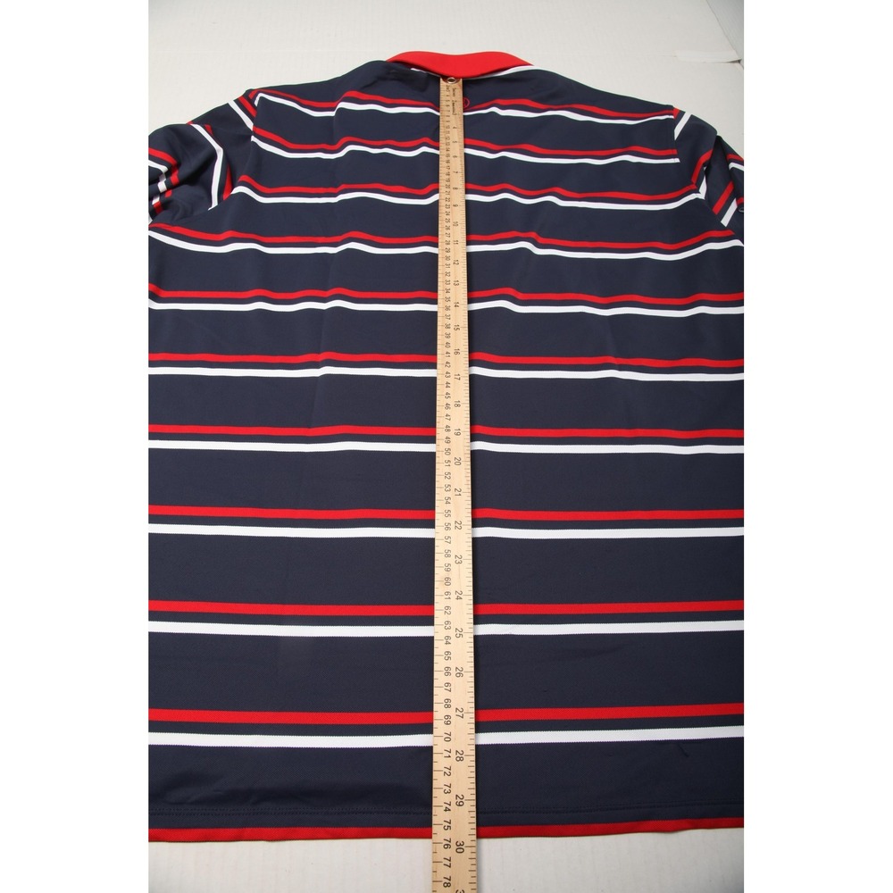 G/FORE Polo Shirt Mens Extra Large Navy Red Stripe Westchester Hills Golf Club - Picture 11 of 13